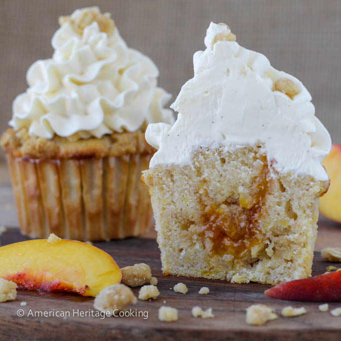 Peach Crisp Cupcakes