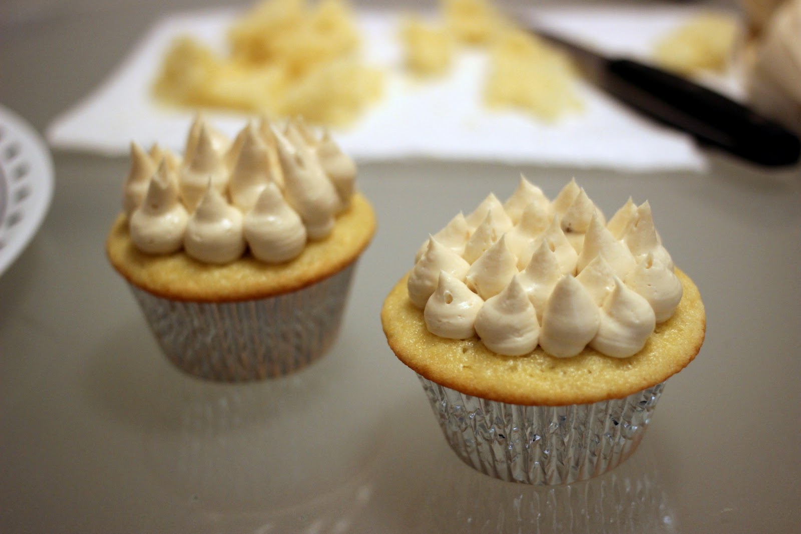 Peach Cupcakes with Cream Cheese Brown Sugar Frosting