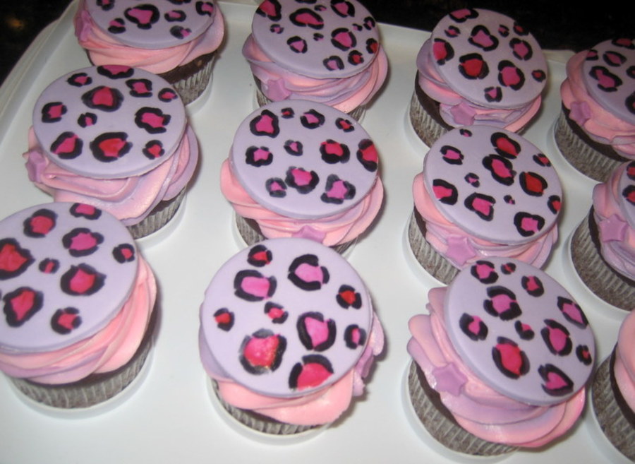 Pink and Purple Cheetah Print Cake