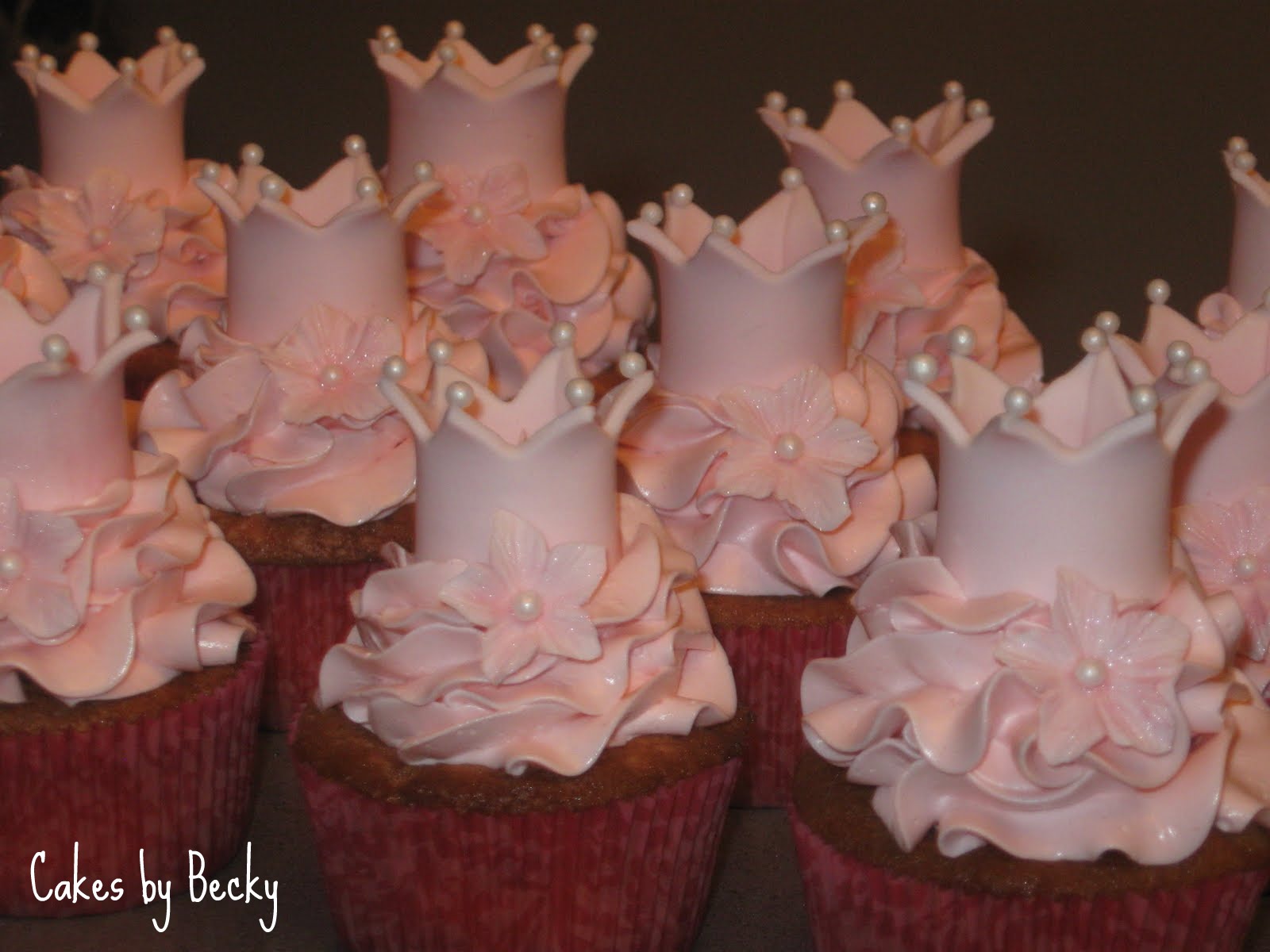 Pink Princess Baby Shower Cupcakes
