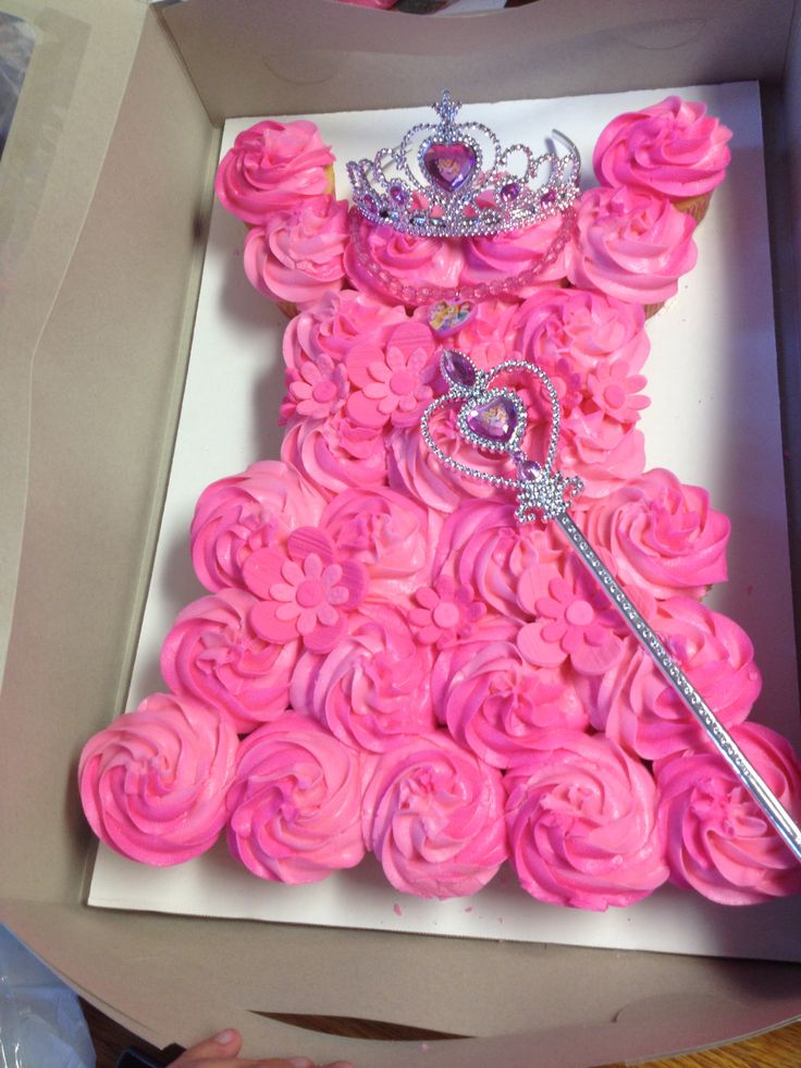 Pink Princess Dress Cupcake Cake