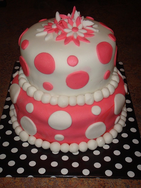 Polka Dot Fondant Cake Polka Dot Fondant Cake