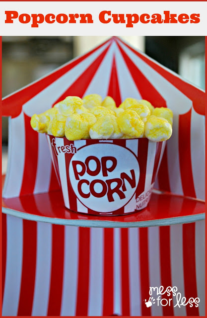 Popcorn Cupcakes Carnival Birthday Party