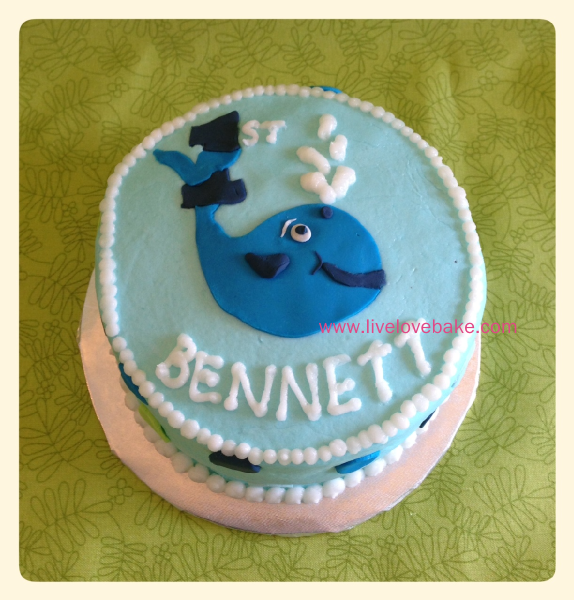 Preppy Whale 1st Birthday Cake
