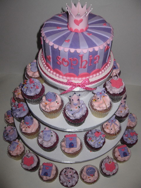 Princess Baby Shower Cake with Cupcakes
