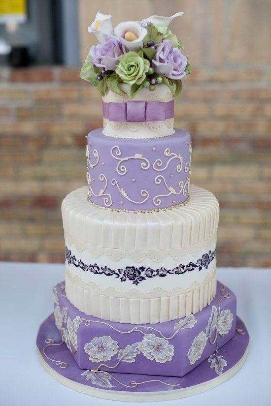 Purple and Lavender Wedding Cake