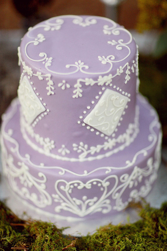 Purple and Lavender Wedding Cake