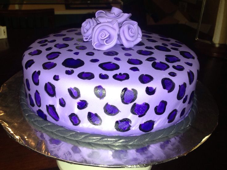 Purple Cheetah Print Cake
