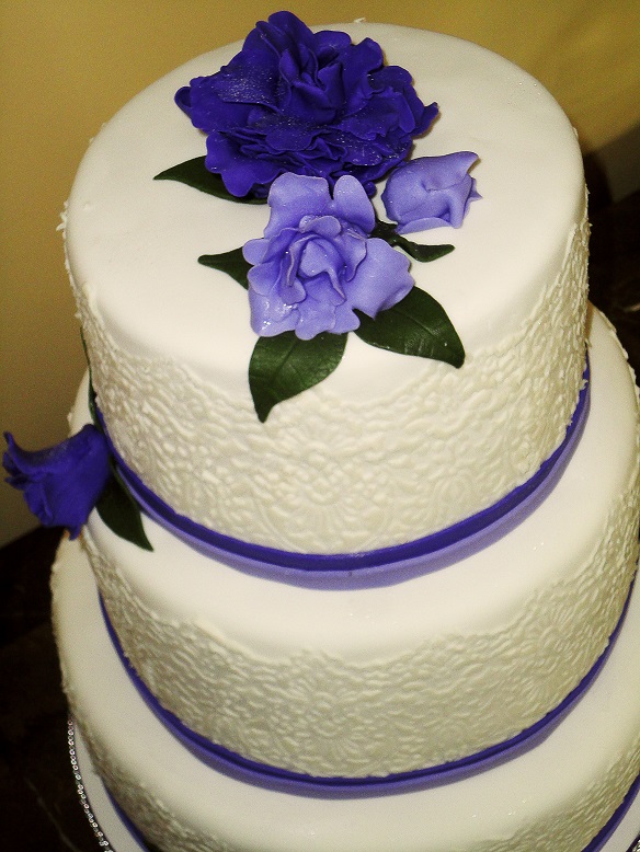 Purple Lace Wedding Cake