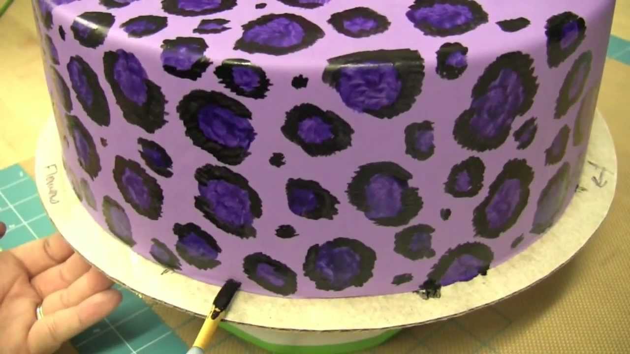 Purple Leopard Print Birthday Cake