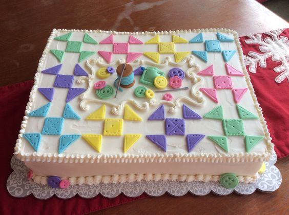 Quilt Themed Birthday Cake