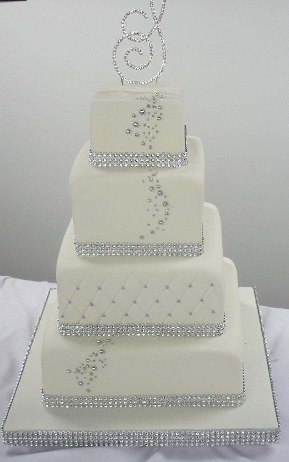 Silver Bling Wedding Cake