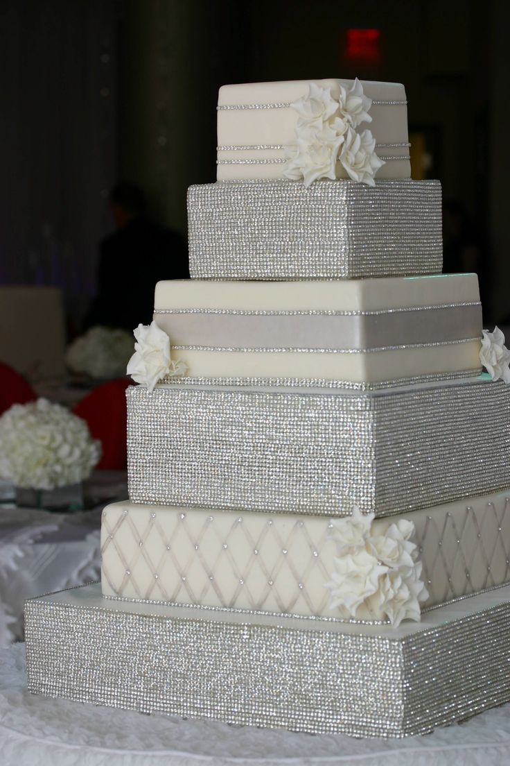 Silver Bling Wedding Cake