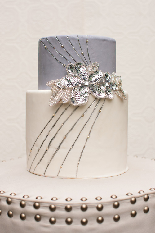 Silver Glitter Wedding Cake