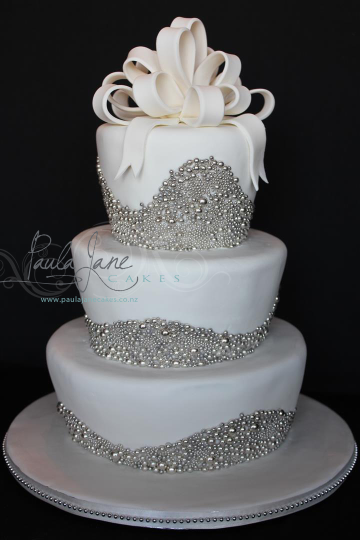 Silver Sparkle Wedding Cake