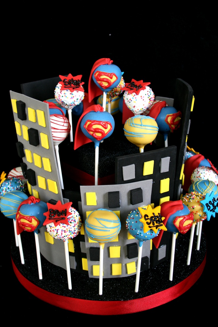 Superhero Cake Pops Superhero Cake Pops