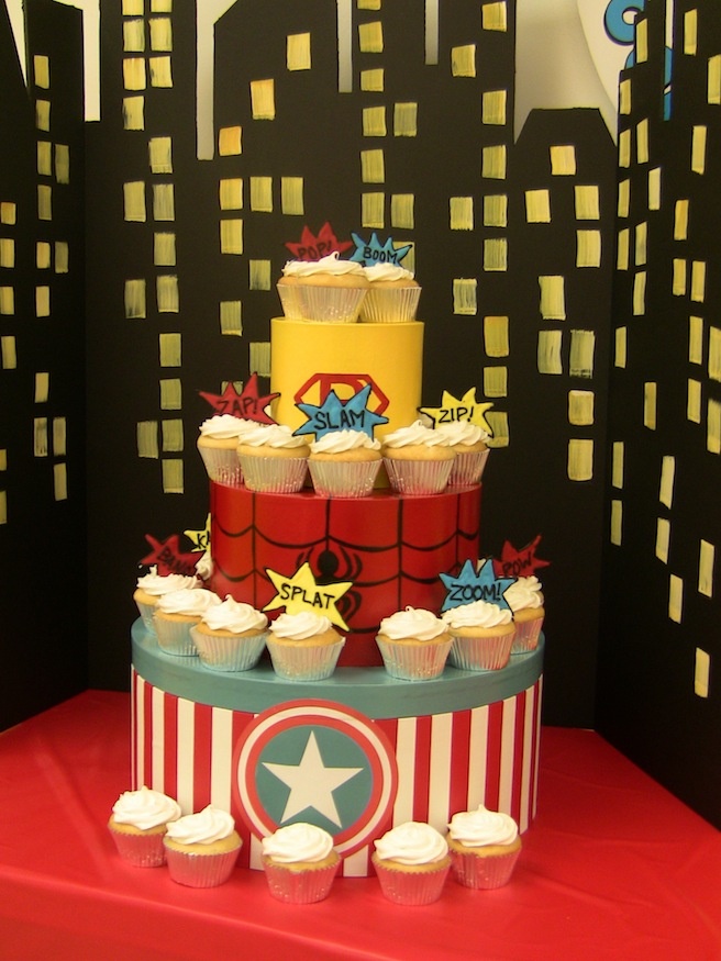 Superhero Cupcake Stand DIY