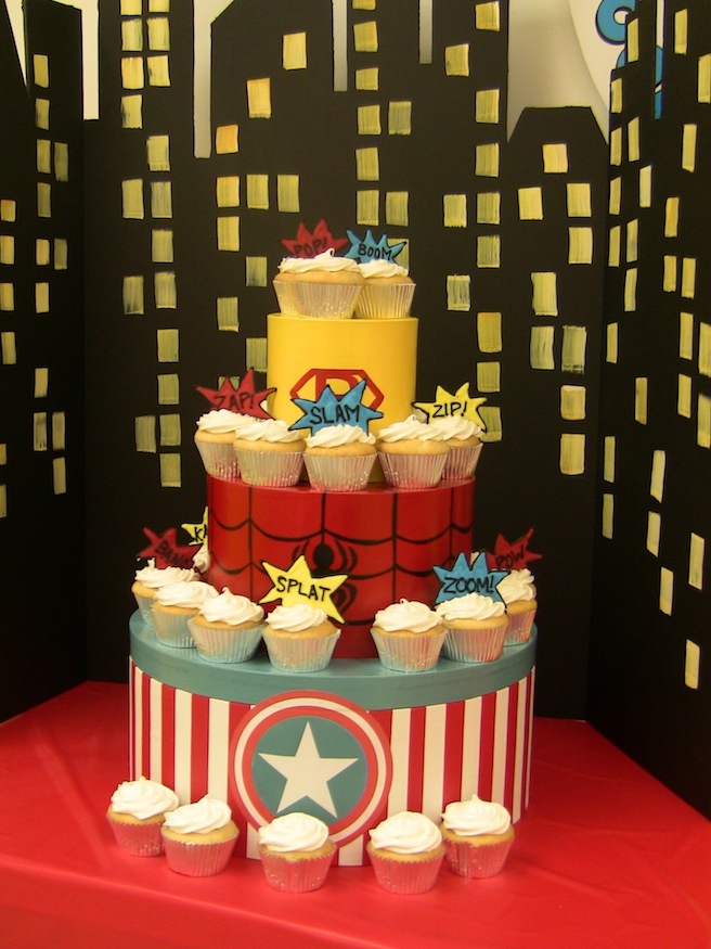 Superhero Cupcake Stand DIY Superhero Cupcake Stand DIY