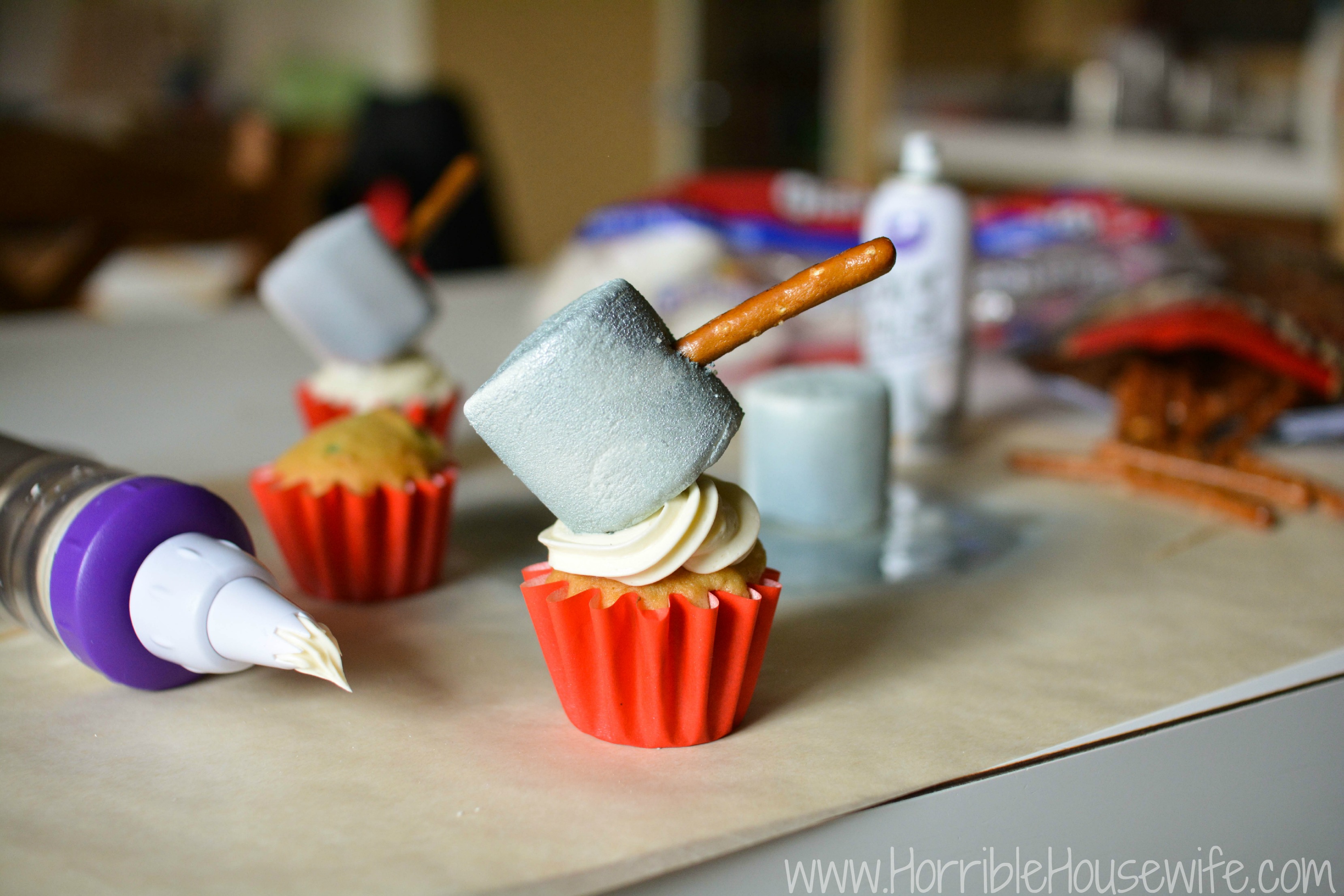 Thor Hammer Cupcakes