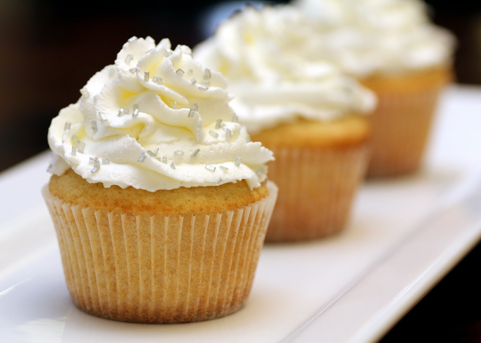 Vanilla Cupcakes with Whipped Cream Frosting