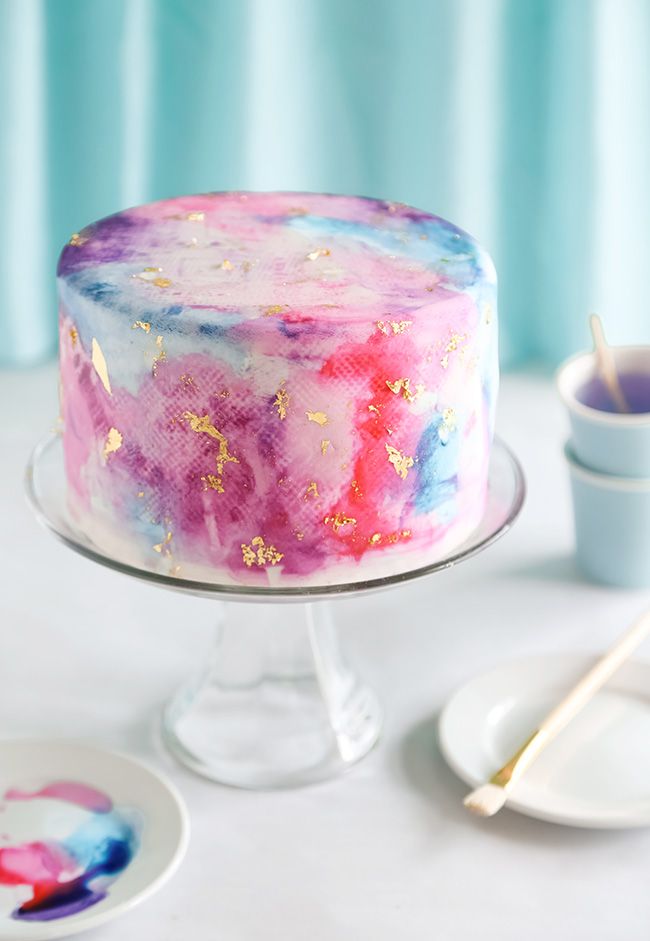 Watercolor Chocolate Cake