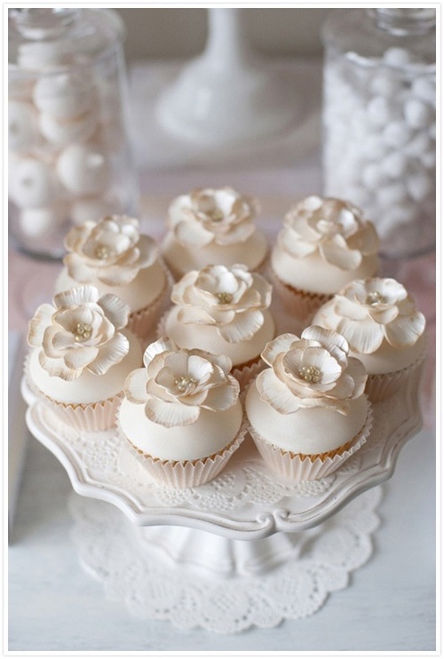 Wedding Cake and Cupcake Dessert Table