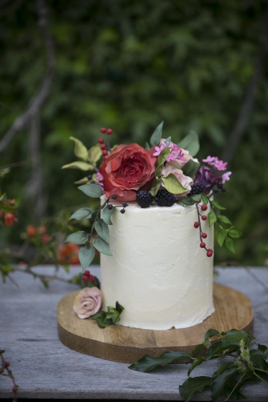 Wedding Cake with Fruit and Flowers Wedding Cake with Fruit and Flowers