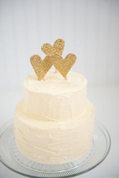 Wedding Cake with Gold Glitter