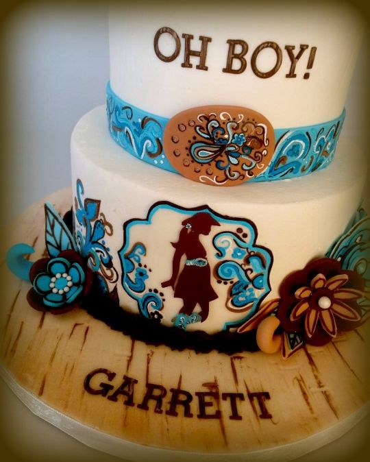 Western Cowgirl Baby Shower Cake