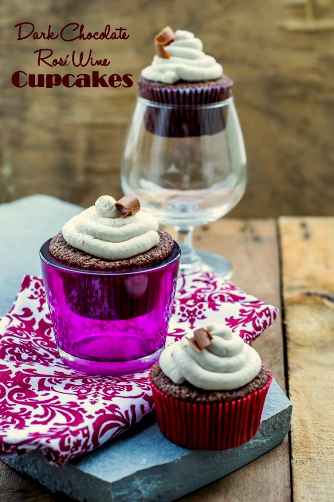 Wine Dark Chocolate Cupcakes