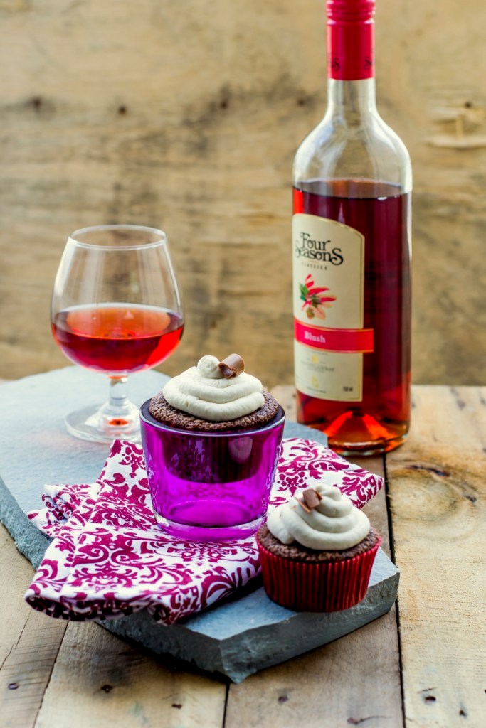 Wine Dark Chocolate Cupcakes