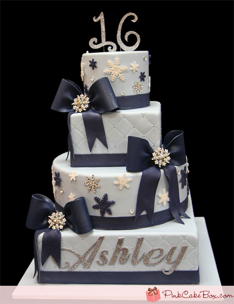 Winter-Themed Sweet 16 Cake Winter-Themed Sweet 16 Cake