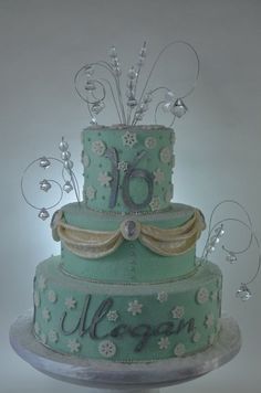 Winter Wonderland Sweet 16 Birthday Cake