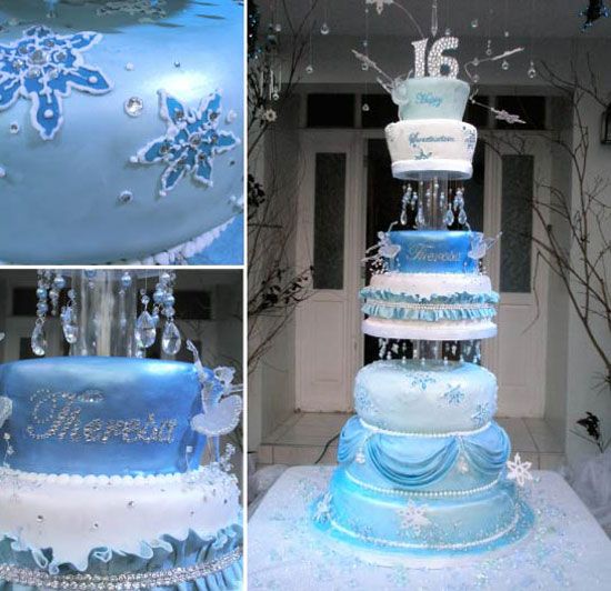 Winter Wonderland Sweet 16 Cake Ideas