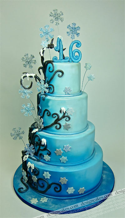 Winter Wonderland Sweet 16 Cake