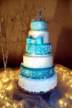 Winter Wonderland Sweet 16 Cake