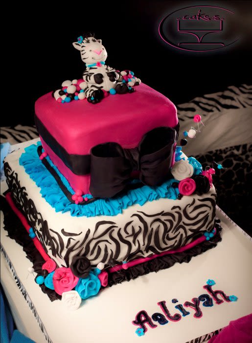 Zebra Baby Shower Cake