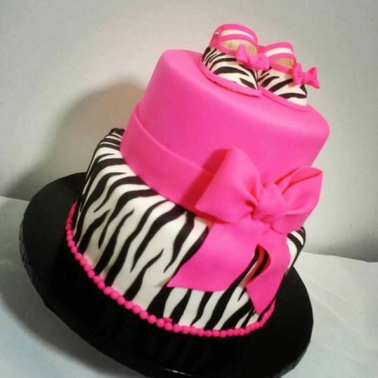 Zebra Print Baby Shower Cake