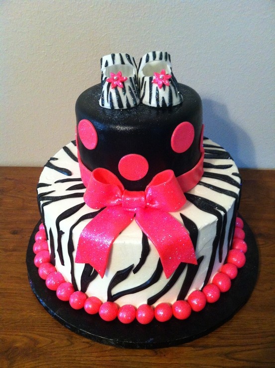 Zebra Themed Baby Shower Cake