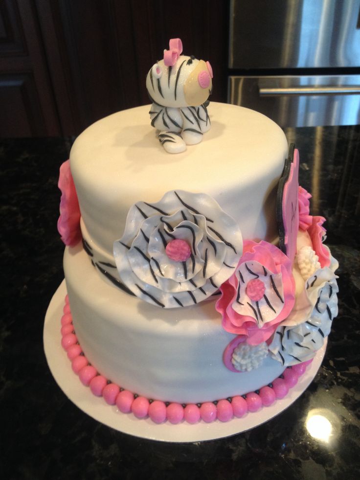 Zebra Themed Baby Shower Cake