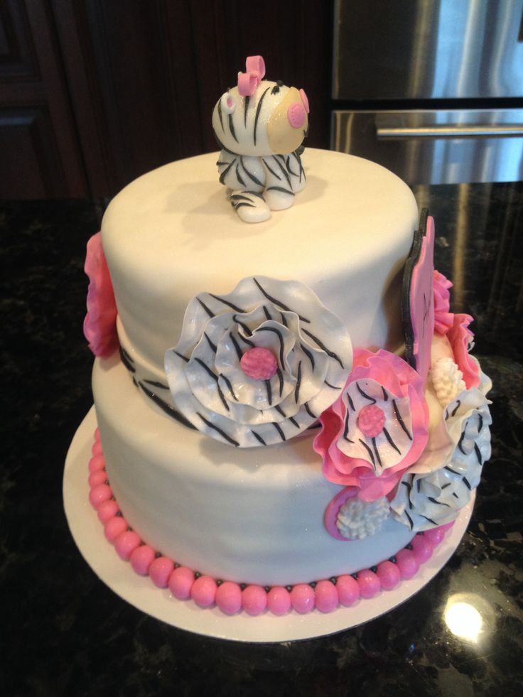 Zebra Themed Baby Shower Cake Zebra Themed Baby Shower Cake