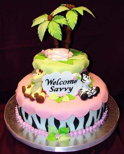 Zebra Themed Baby Shower Cake