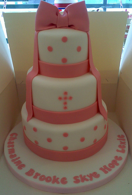 3 Tier Christening Cake