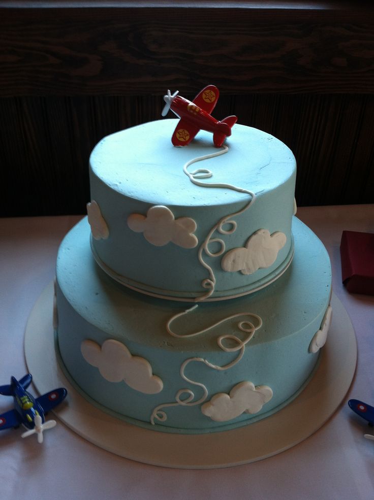 Airplane Baby Shower Cake