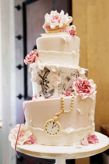 Alice in Wonderland Tea Party Wedding Cake