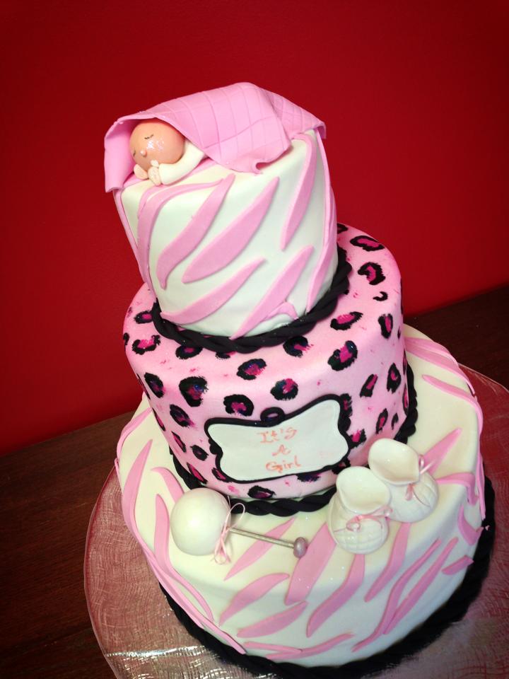 Animal Print Baby Shower Cake Animal Print Baby Shower Cake