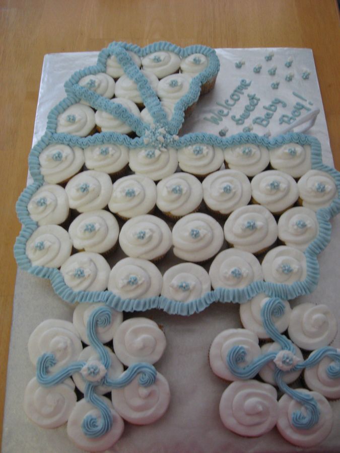 Baby Shower Carriage Cupcake Cake