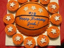 Basketball Cake and Cupcakes