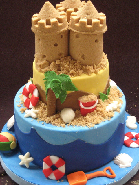 Beach Sand Castle Cake Birthday Party