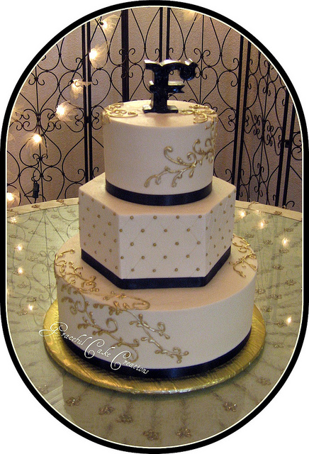 Black and Gold Wedding Cake